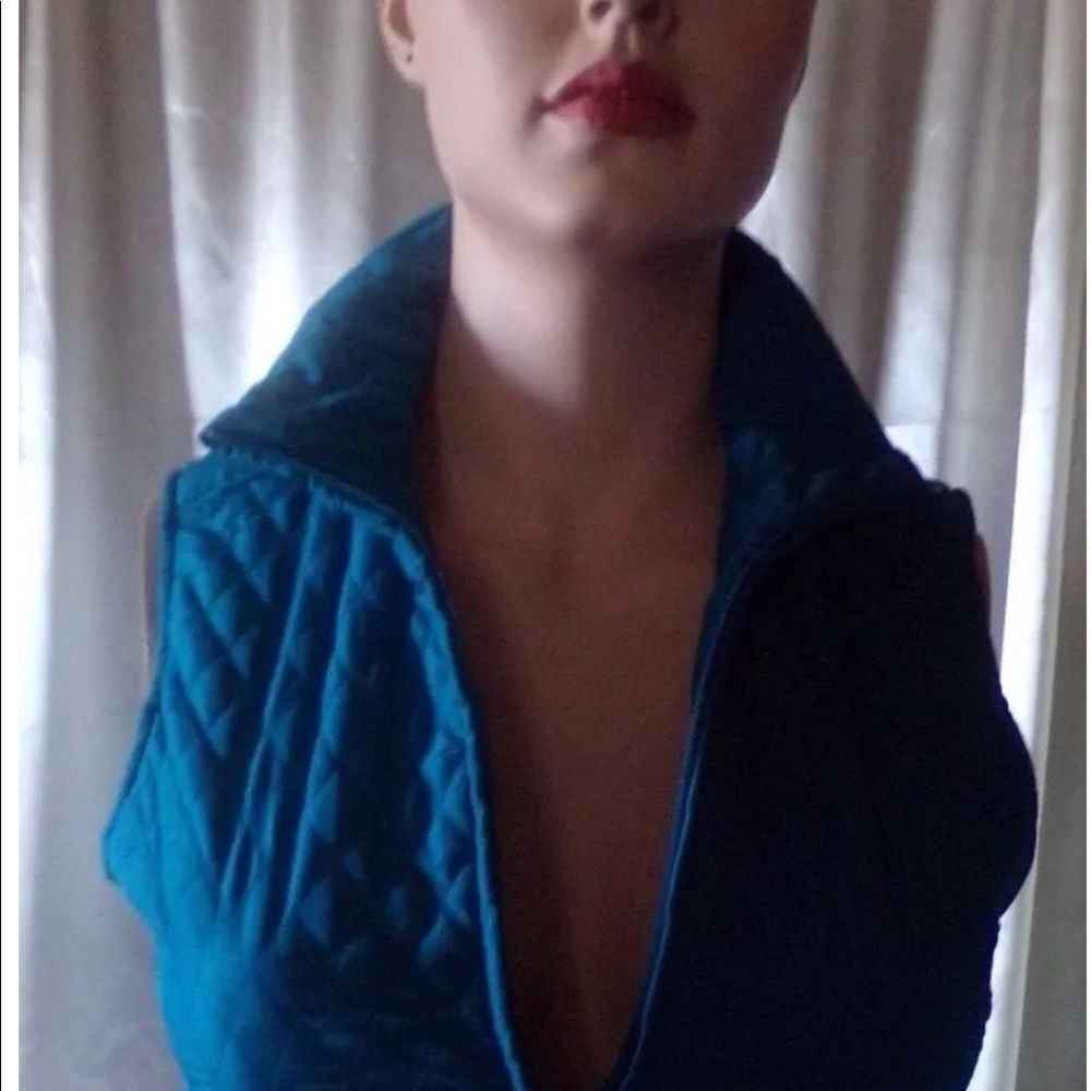 Christopher & Banks Teal Quilted Vest sz.S petite